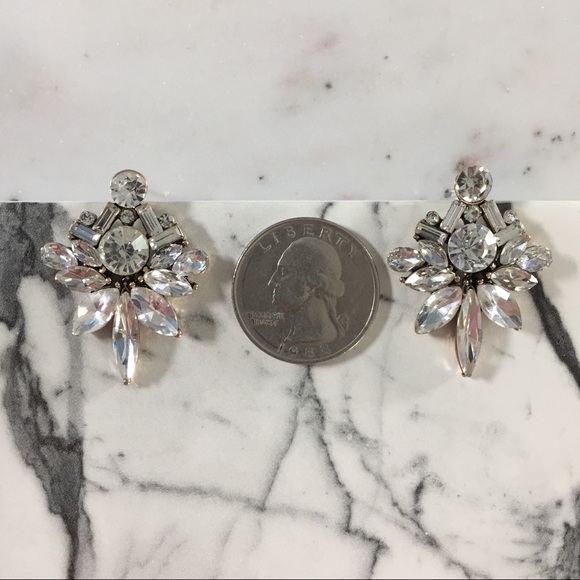 🆑 "Colette" Earrings || Clear Crystal Statement - Picture 5 of 12